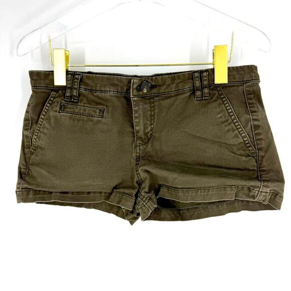 Express Cotton Stretch Low Rise Utility Shorts Brown Size 4 - Picture 1 of 5